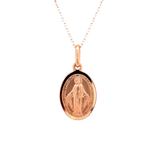 9ct Yellow Gold Miraculous Medal & Chain GP834