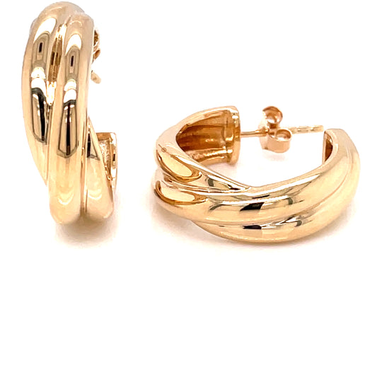 Amèlie 18ct Gold-Plated Twisted Hoop Earrings 1621400