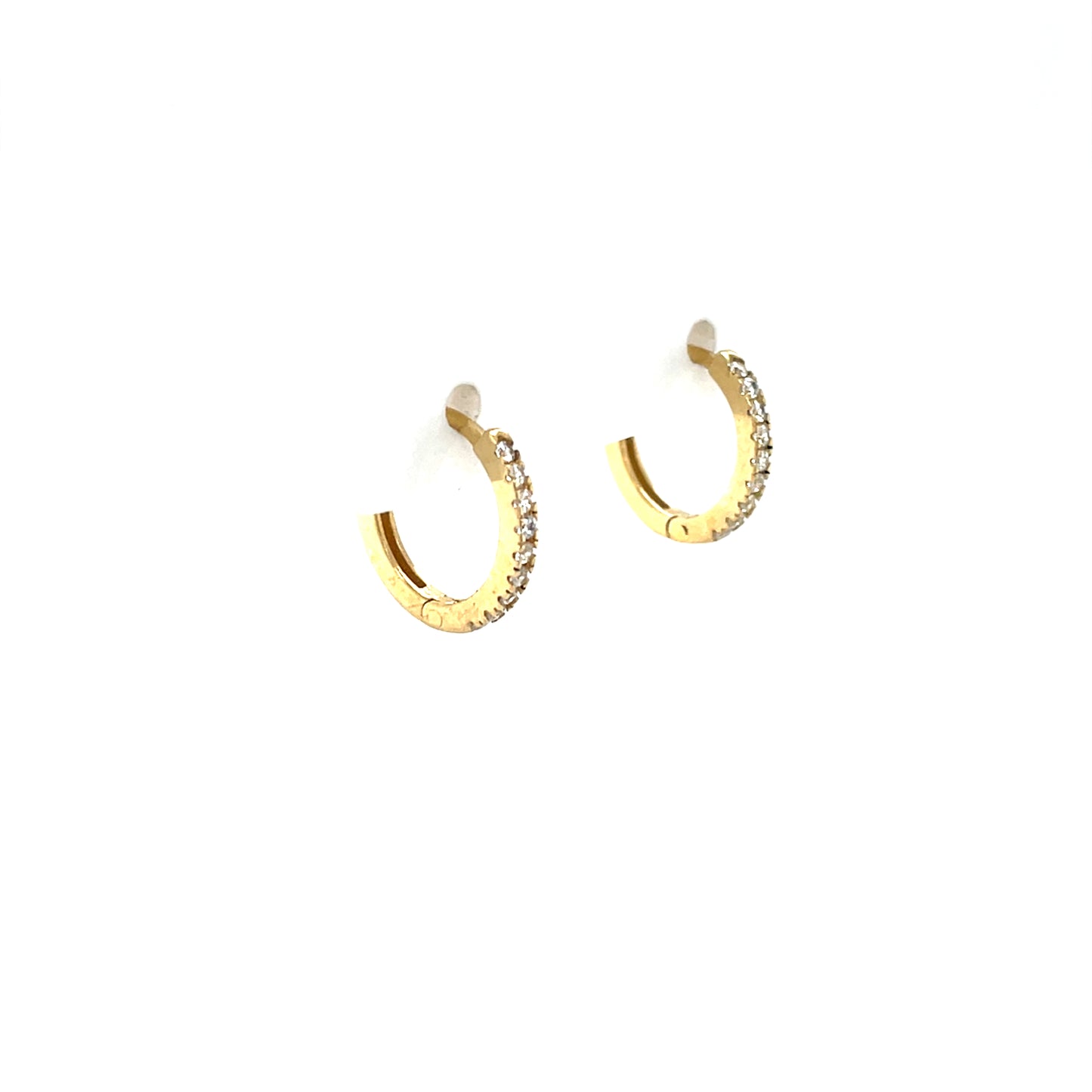 9ct Gold CZ 10mm Claw-set Huggie Earrings GEZ763