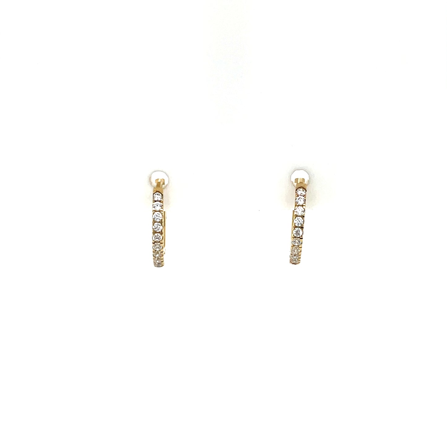 9ct Gold CZ 10mm Claw-set Huggie Earrings GEZ763