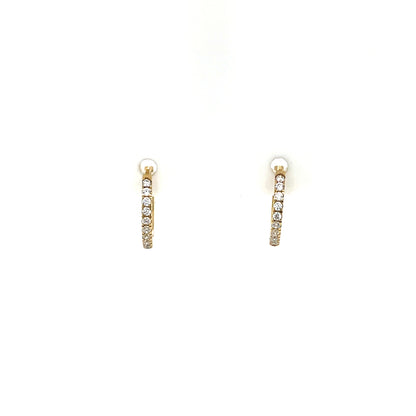 9ct Gold CZ 10mm Claw-set Huggie Earrings GEZ763