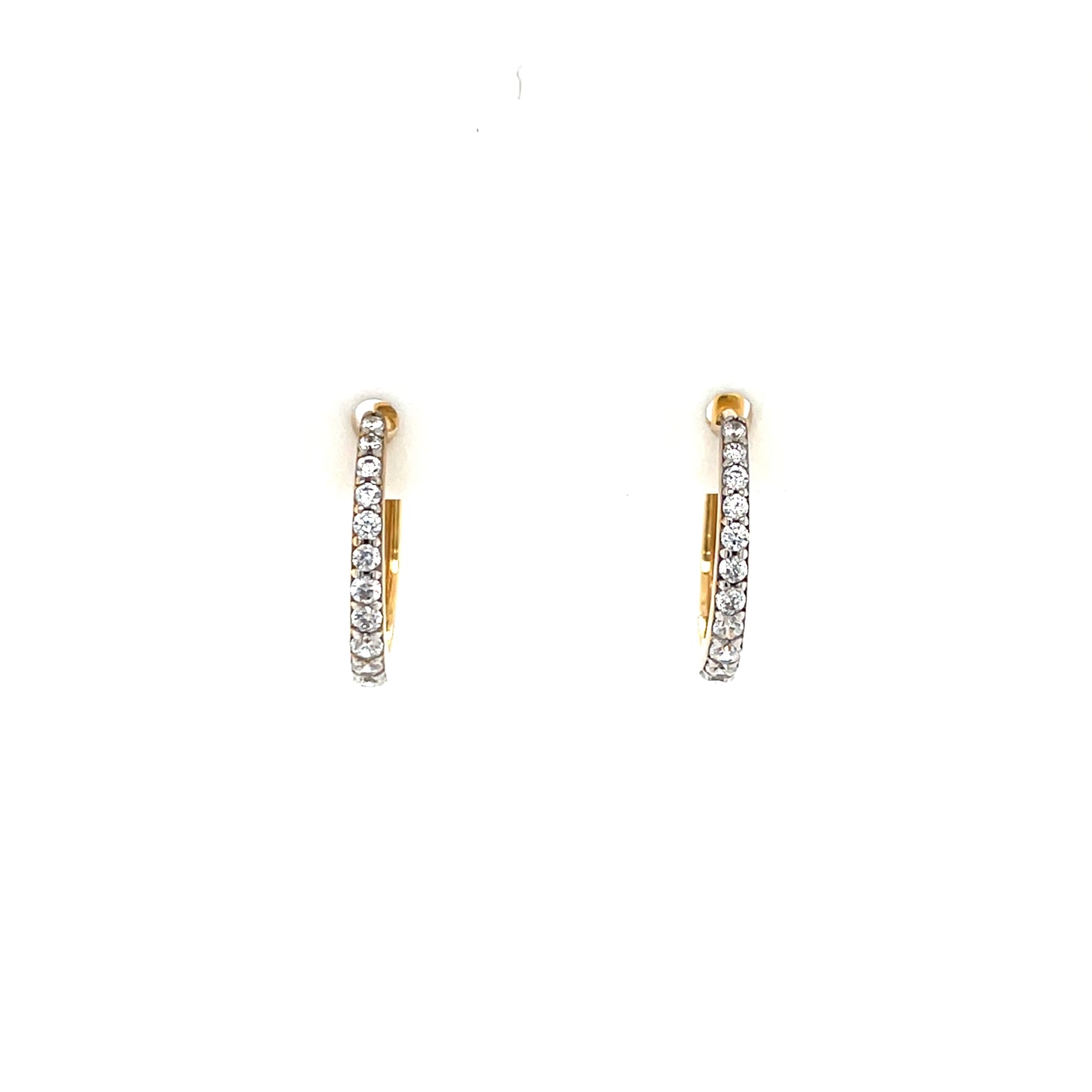 9ct Gold CZ Claw-set Huggie Earrings GEZ764