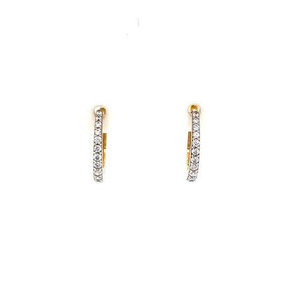 9ct Gold CZ Claw-set Huggie Earrings GEZ764