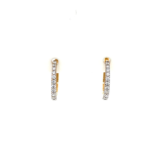 9ct Gold CZ Claw-set Huggie Earrings GEZ764