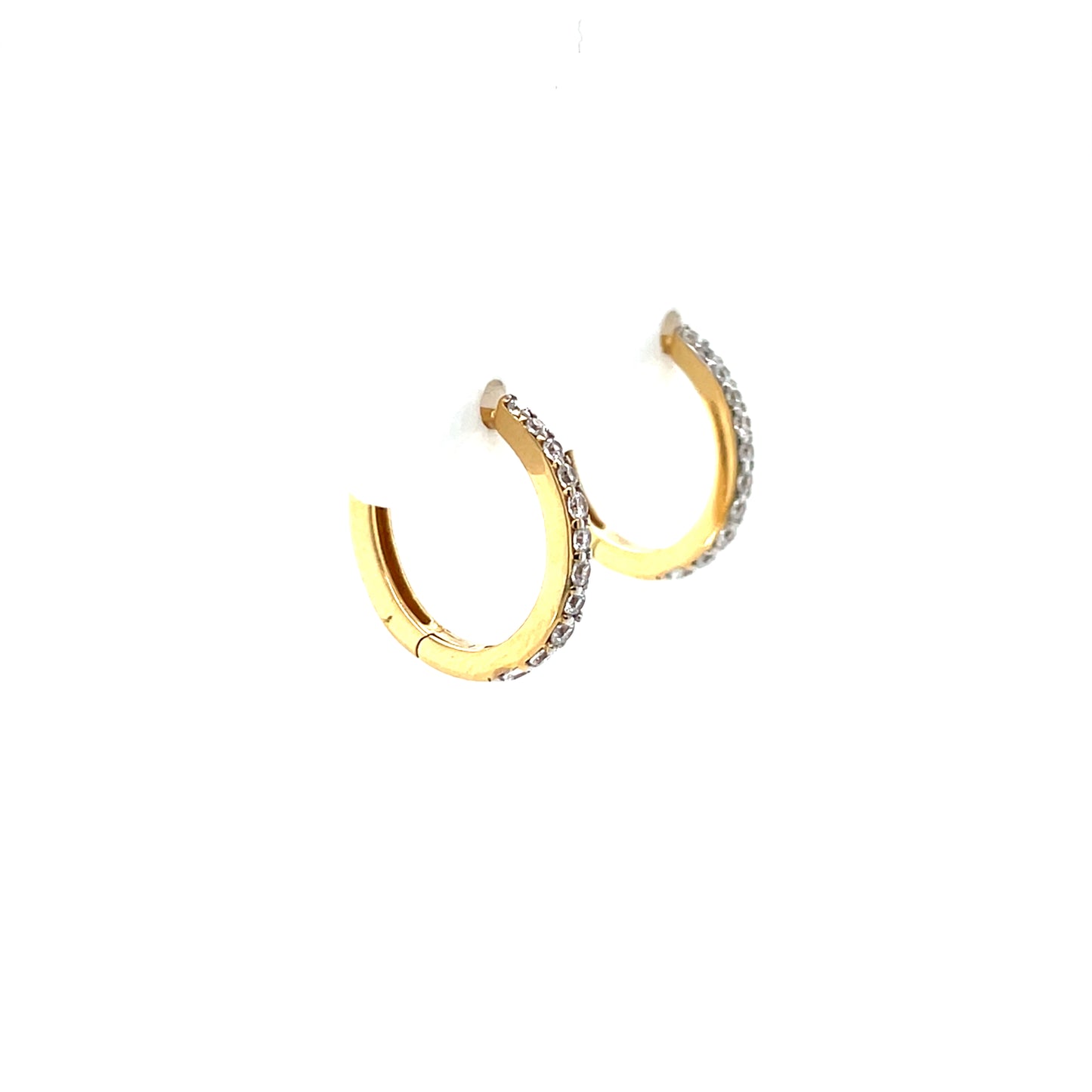 9ct Gold CZ Claw-set Huggie Earrings GEZ764