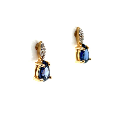 9ct Gold Tanzanite CZ Stud Earrings GEX170