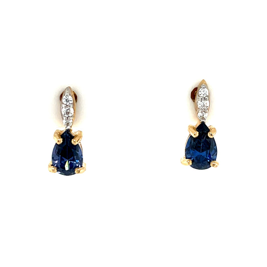 9ct Gold Tanzanite CZ Stud Earrings GEX170