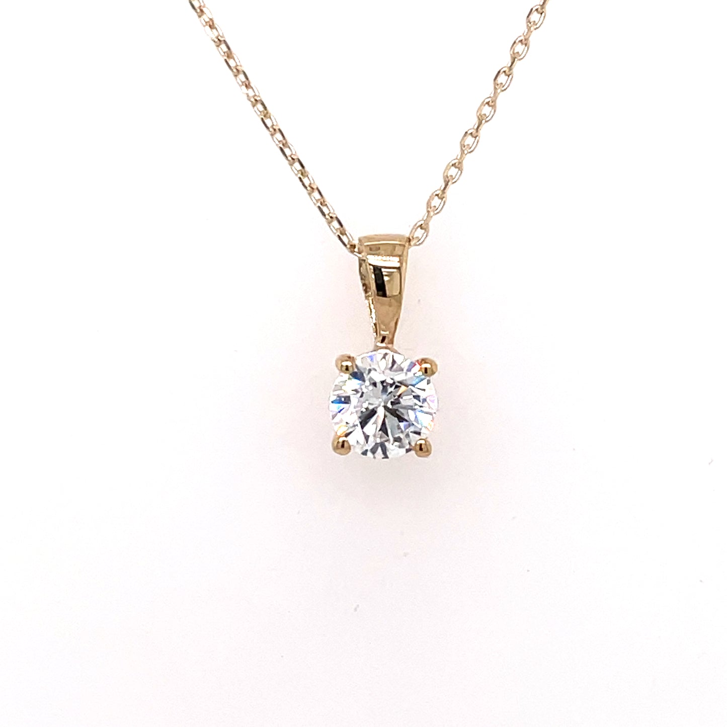 9ct Gold 5mm CZ Solitaire Pendant GPZ394