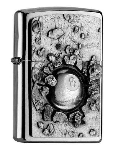 Zippo Chrome Eight Ball Windproof Lighter 2004738