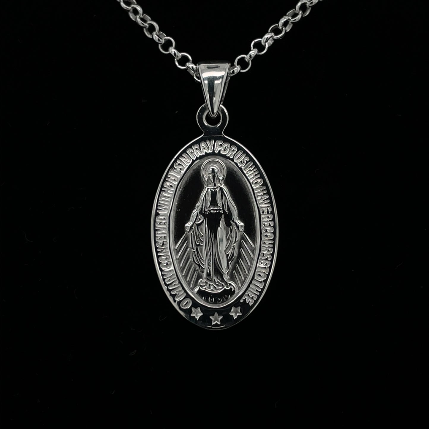 Sterling Silver 24mm Miraculous Medal 2027