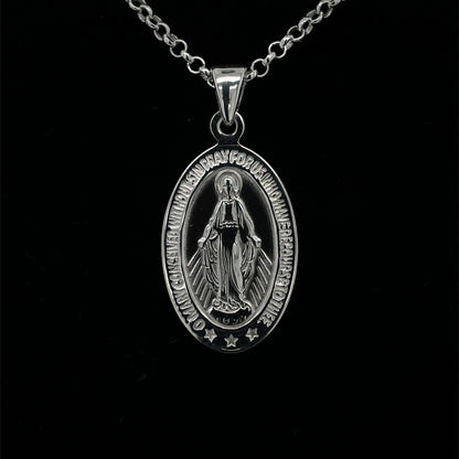 Sterling Silver 24mm Miraculous Medal 2027