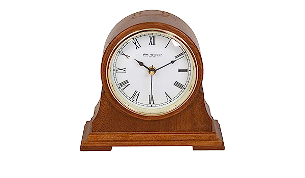 Wm Widdop Quartz Barrel Wooden Mantle Clock 21-2714