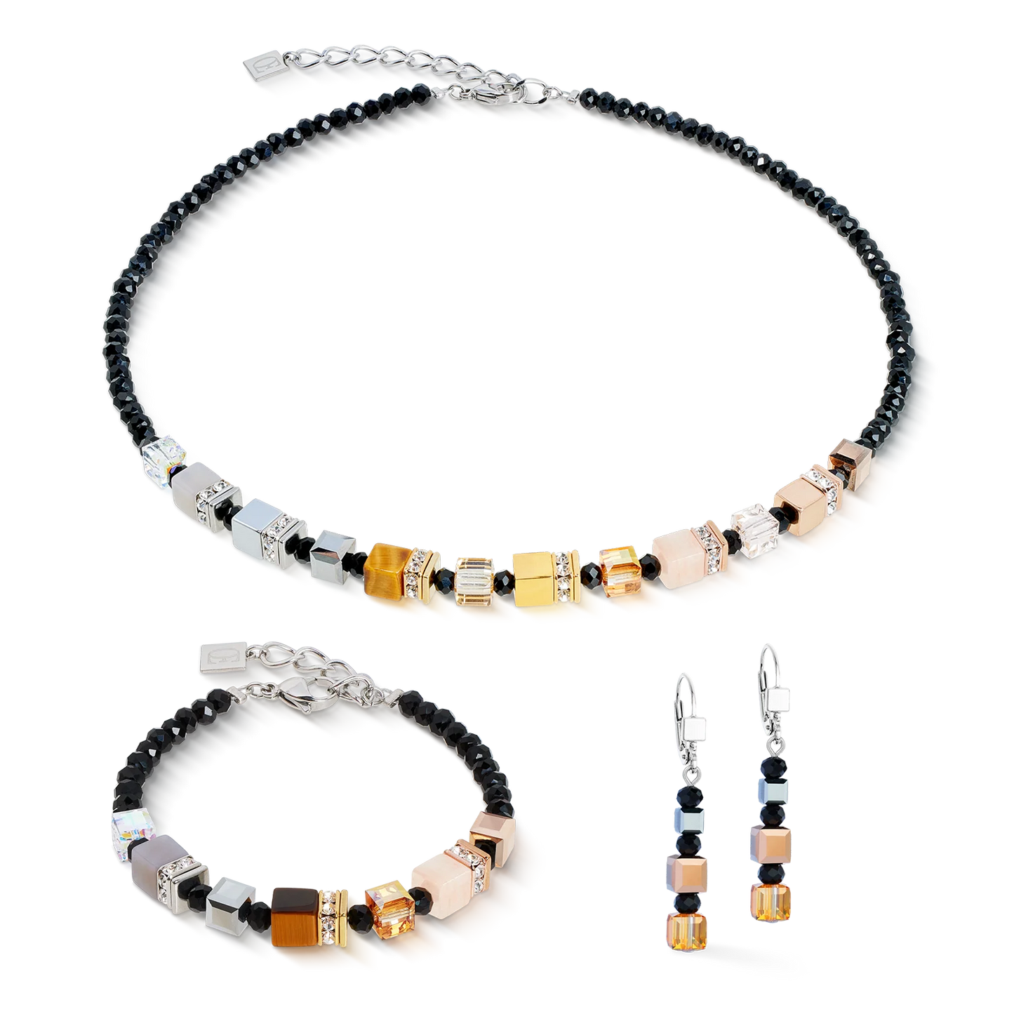 COEUR DE LION  GeoCUBE® Precious Nature necklace tricolour 2101101633