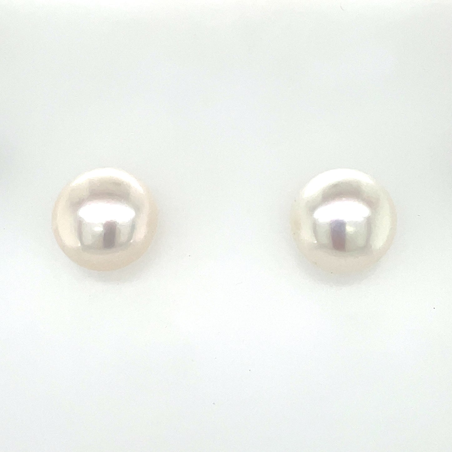 9ct Gold 11mm Bouton Freshwater Pearl Earrings GEP377