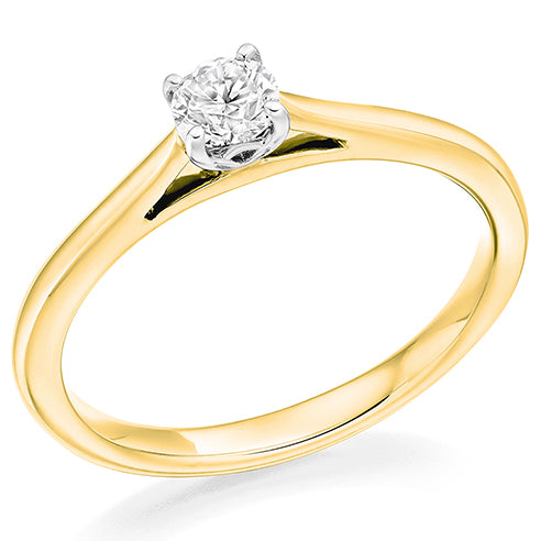 14ct Gold Diamond Solitaire 0.32ct Ring Z254