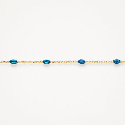 Blush Bracelet 2226YRB - 14k Yellow gold with blue Resin