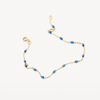 Blush Bracelet 2226YRB - 14k Yellow gold with blue Resin