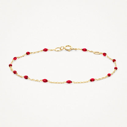 Blush Bracelet 2226YRR - 14k Yellow gold with red Resin