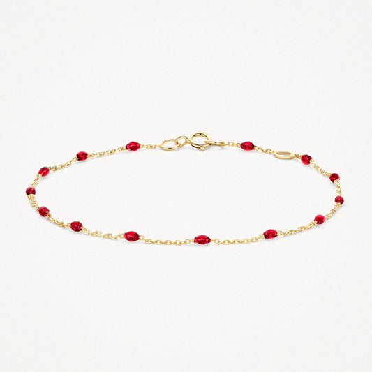 Blush Bracelet 2226YRR - 14k Yellow gold with red Resin