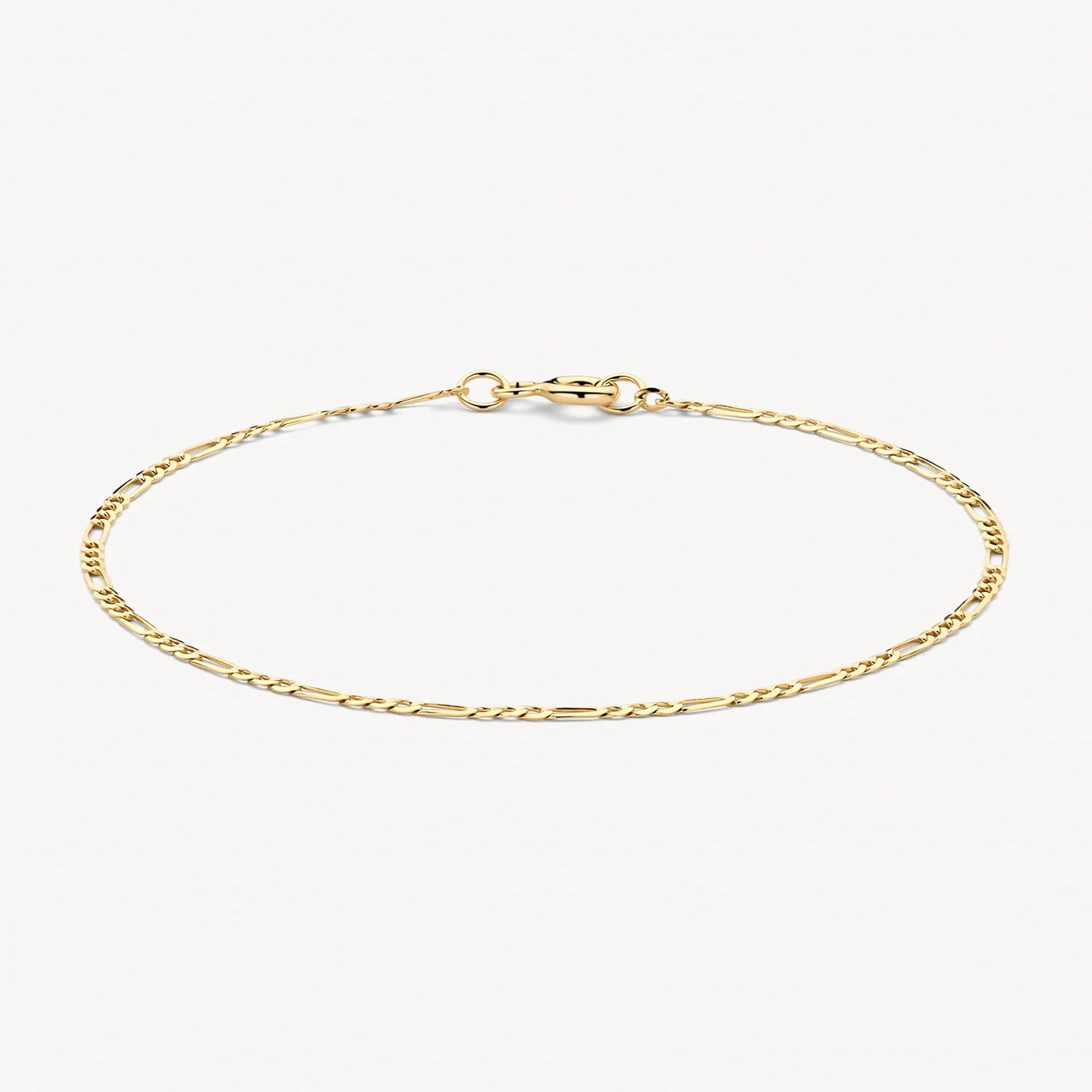 Blush Bracelet with a fine figaro link in 14k gold 2261YGO