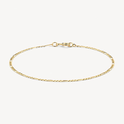 Blush Bracelet with a fine figaro link in 14k gold 2261YGO
