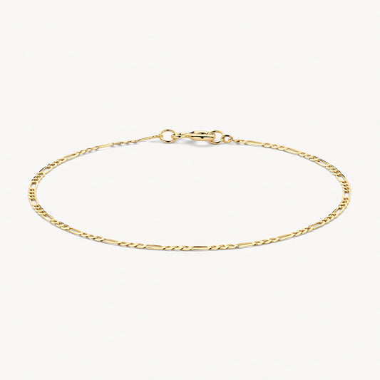Blush Bracelet with a fine figaro link in 14k gold 2261YGO