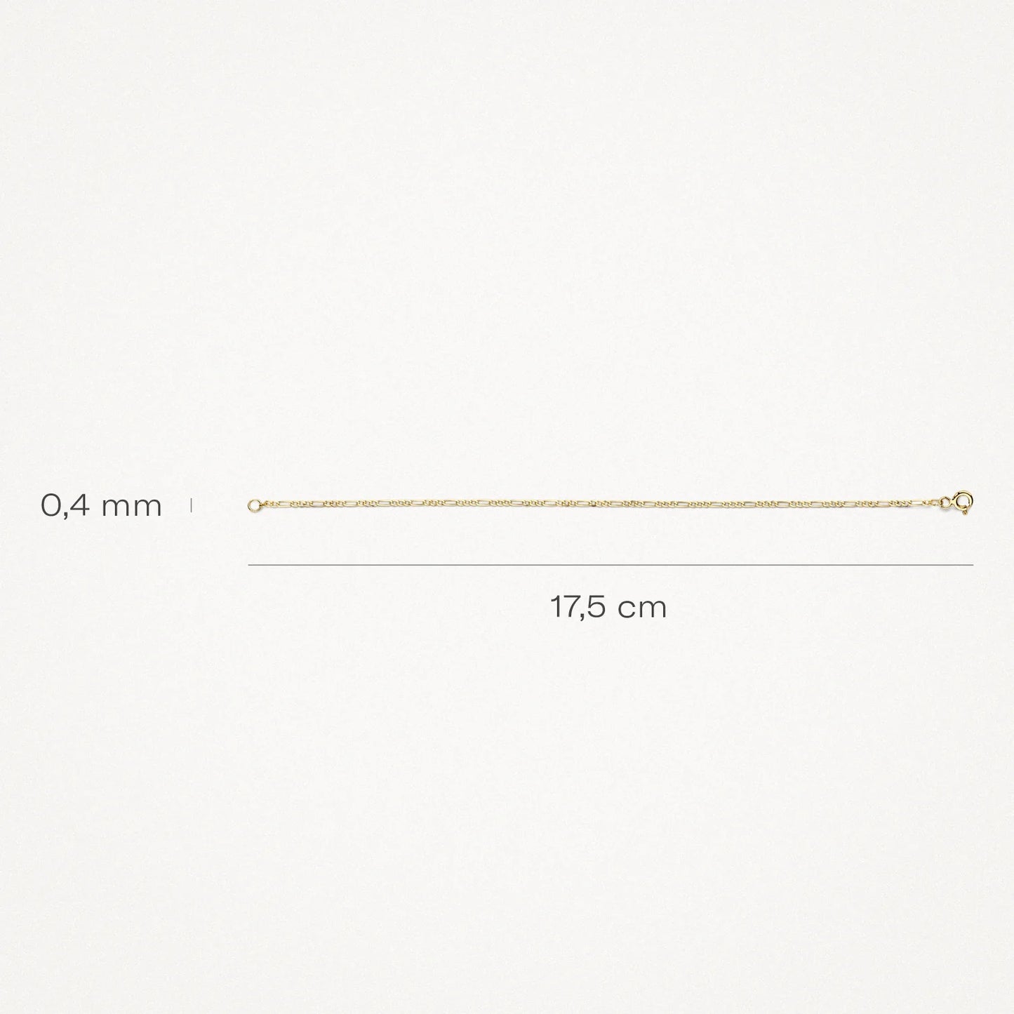 Blush Bracelet with a fine figaro link in 14k gold 2261YGO