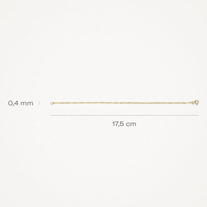 Blush Bracelet with a fine figaro link in 14k gold 2261YGO