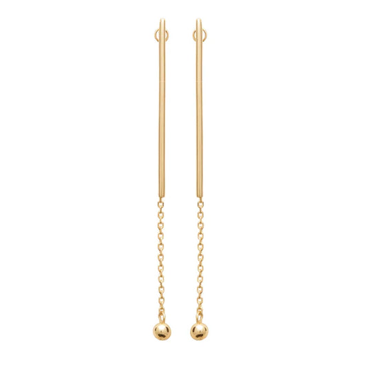 Amèlie 18ct Gold-Plated Bar & Chain Drop Earrings 13044500