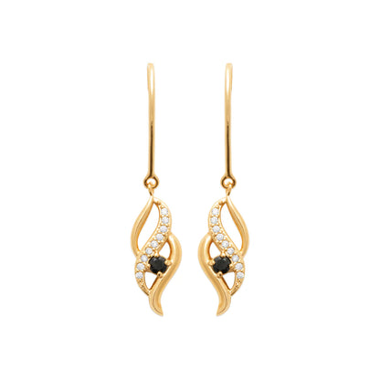 Amèlie 18ct Gold-Plated Blue CZ Drop Earrings 13065507