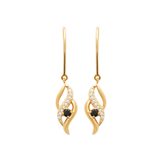 Amèlie 18ct Gold-Plated Blue CZ Drop Earrings 13065507
