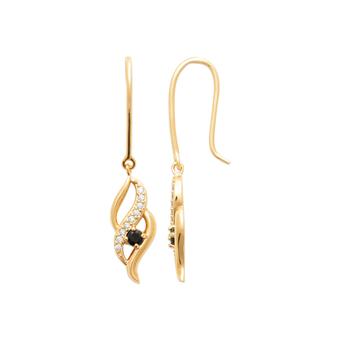 Amèlie 18ct Gold-Plated Blue CZ Drop Earrings 13065507
