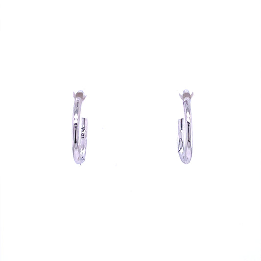 Silver Rhodium-plated 12mm Hinged Sleeper Earrings SE233