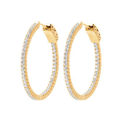 Amèlie 18ct Gold-Plated 24mm CZ Hoop Earrings 1624710