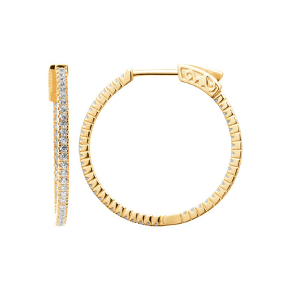 Amèlie 18ct Gold-Plated 24mm CZ Hoop Earrings 1624710