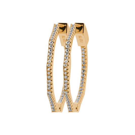 Amèlie 18ct Gold-Plated 22mm CZ Hoop Earrings 1638610