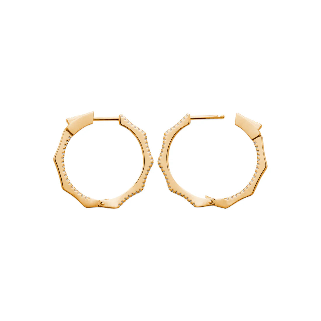 Amèlie 18ct Gold-Plated 22mm CZ Hoop Earrings 1638610