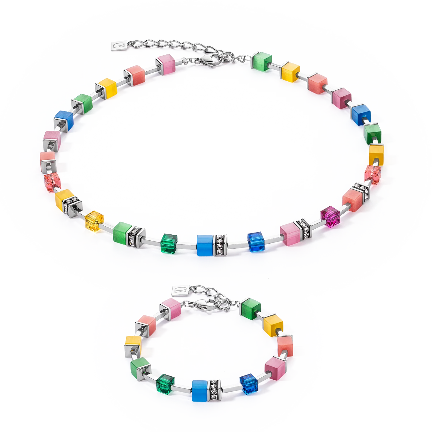 COEUR DE LION  GeoCUBE® Iconic Pure Necklace Rainbow 2700101500