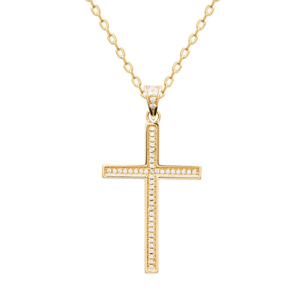 Amèlie 18ct Gold-Plated CZ Cross 1771610