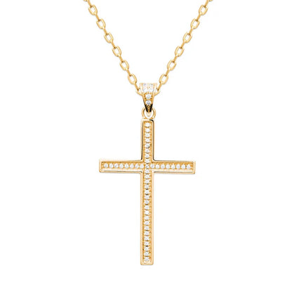 Amèlie 18ct Gold-Plated CZ Cross 1771610