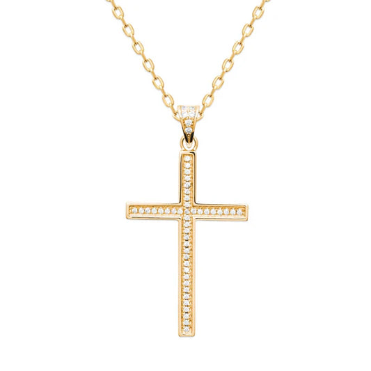 Amèlie 18ct Gold-Plated CZ Cross 1771610