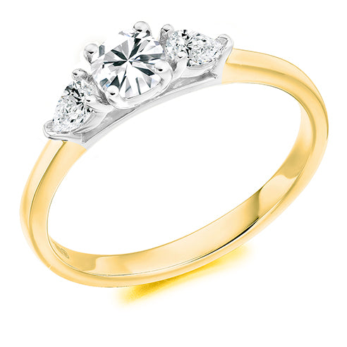 14ct Gold Diamond Trilogy 0.43ct Ring T72