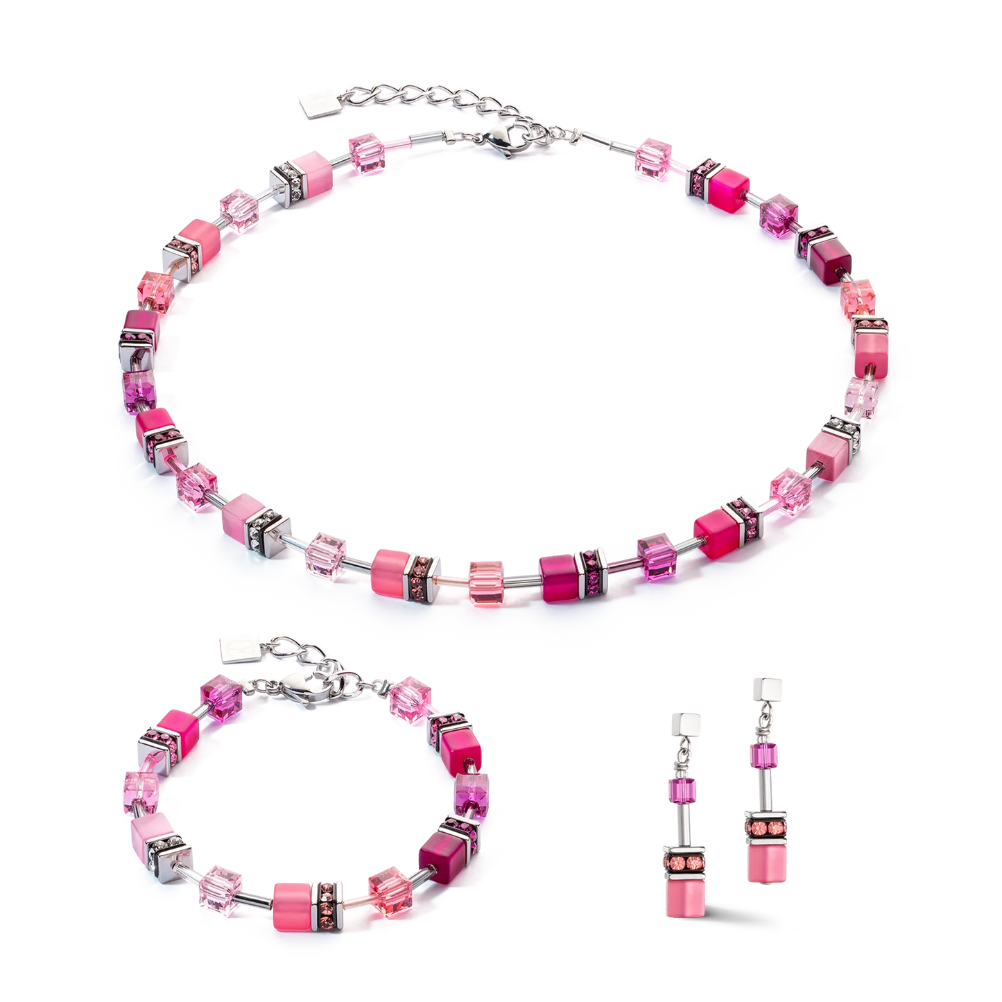 COEUR DE LION  GeoCUBE® Iconic necklace Viva Magenta 2838100422