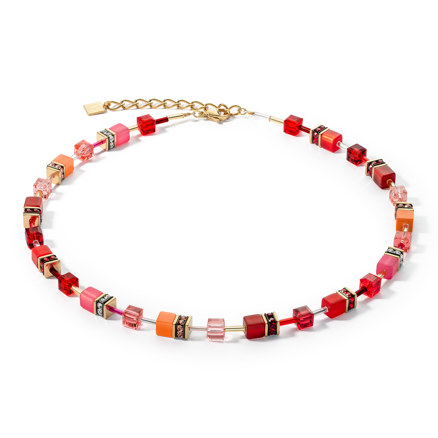 COEUR DE LION  GeoCUBE® Iconic necklace gold red 2838100300