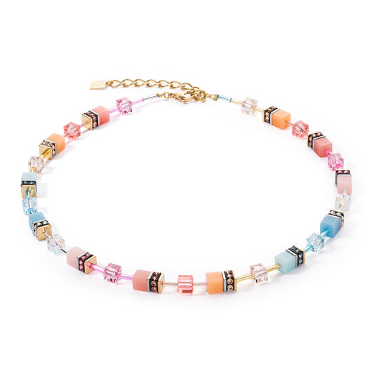 COEUR DE LION  GeoCUBE® Iconic necklace aqua-apricot 2838102028