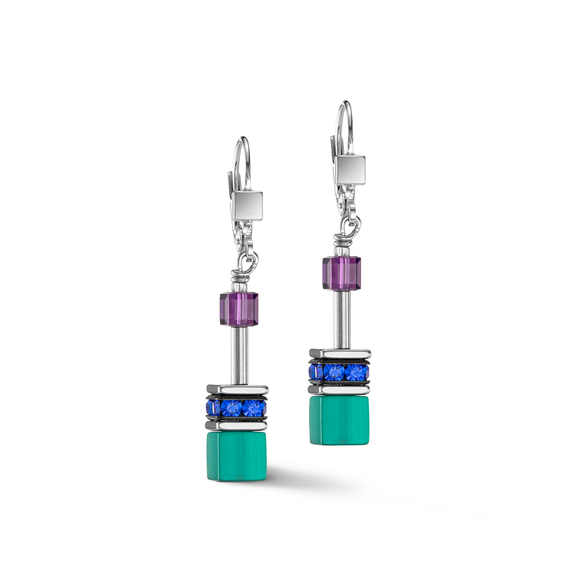COEUR DE LION GeoCUBE® Iconic earrings turquoise lilac 2838200608