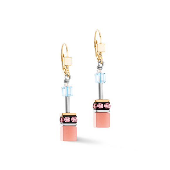 COEUR DE LION GeoCUBE® Iconic earrings aqua-apricot 2838202028