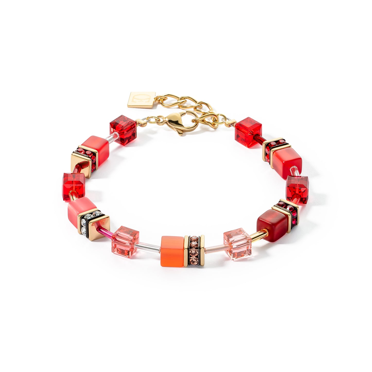 COEUR DE LION GeoCUBE® Iconic bracelet gold red 2838300300