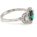9ct White Gold Emerald Green CZ Ring GRE129
