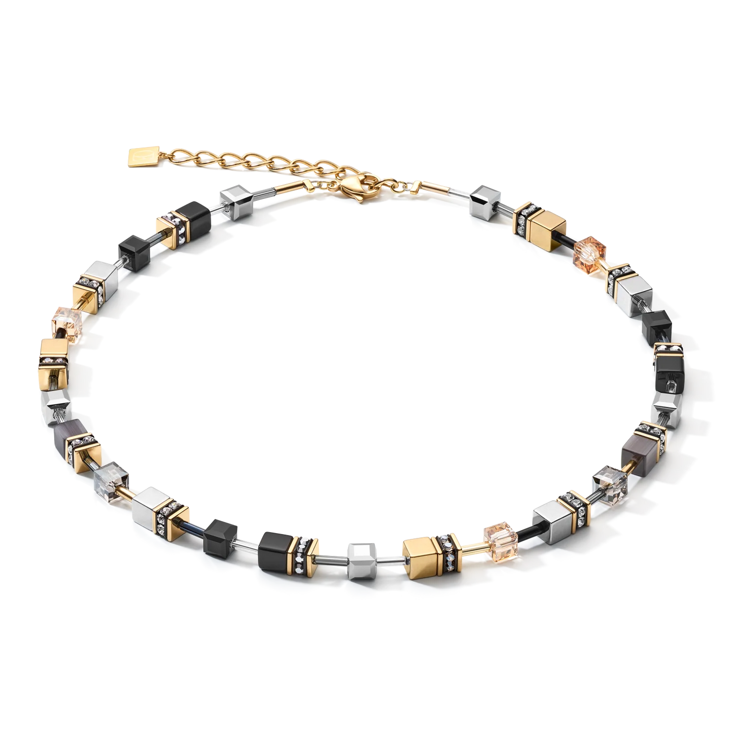 COEUR DE LION  GEOCUBE® Necklace grey-gold 2839101216